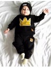 Чорний дитячий костюм штани + кофта з короною